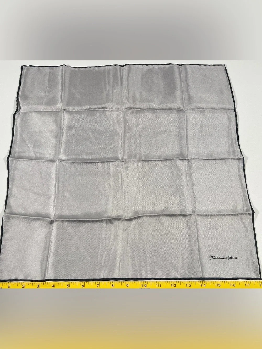 Turnbull & Asser Light Gray 100% Silk Pocket Square Scarf 18